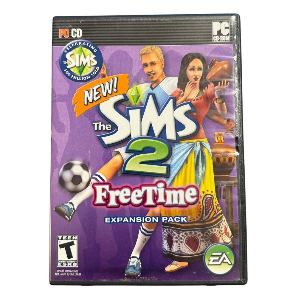 The Sims 2 FreeTime PC 2-Disc Expansion Pack EA 2008 Windows CD-ROM Complete
